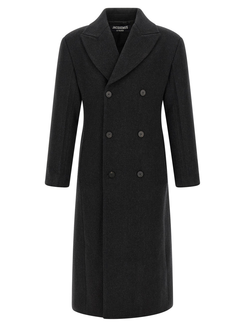 Dark Grey Tailored Wool Coat 1