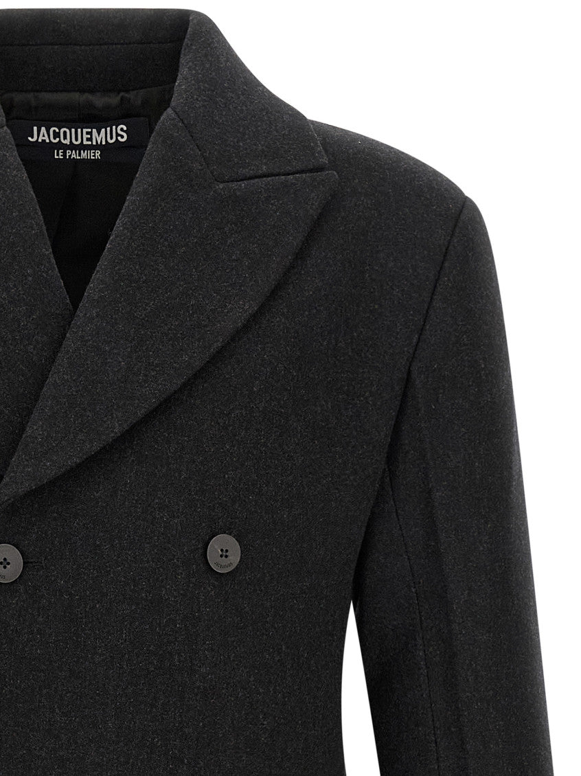 Dark Grey Tailored Wool Coat 3