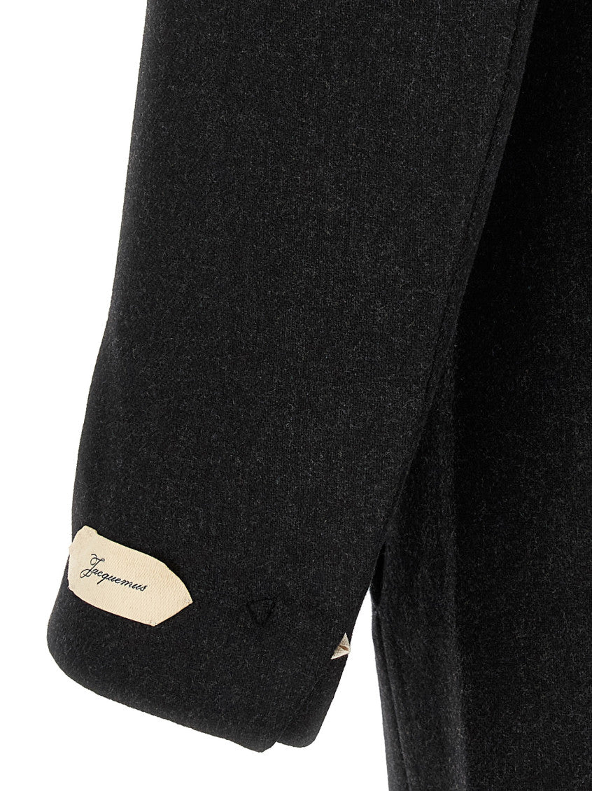 Dark Grey Tailored Wool Coat 4