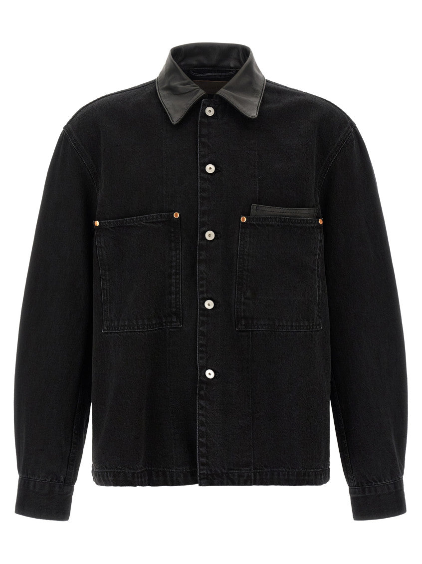 Black Solid Overshirt 1
