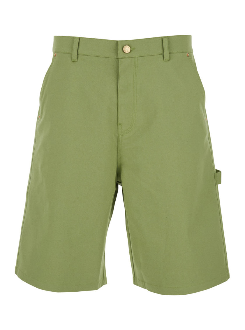 Green Regular Solid Shorts 1