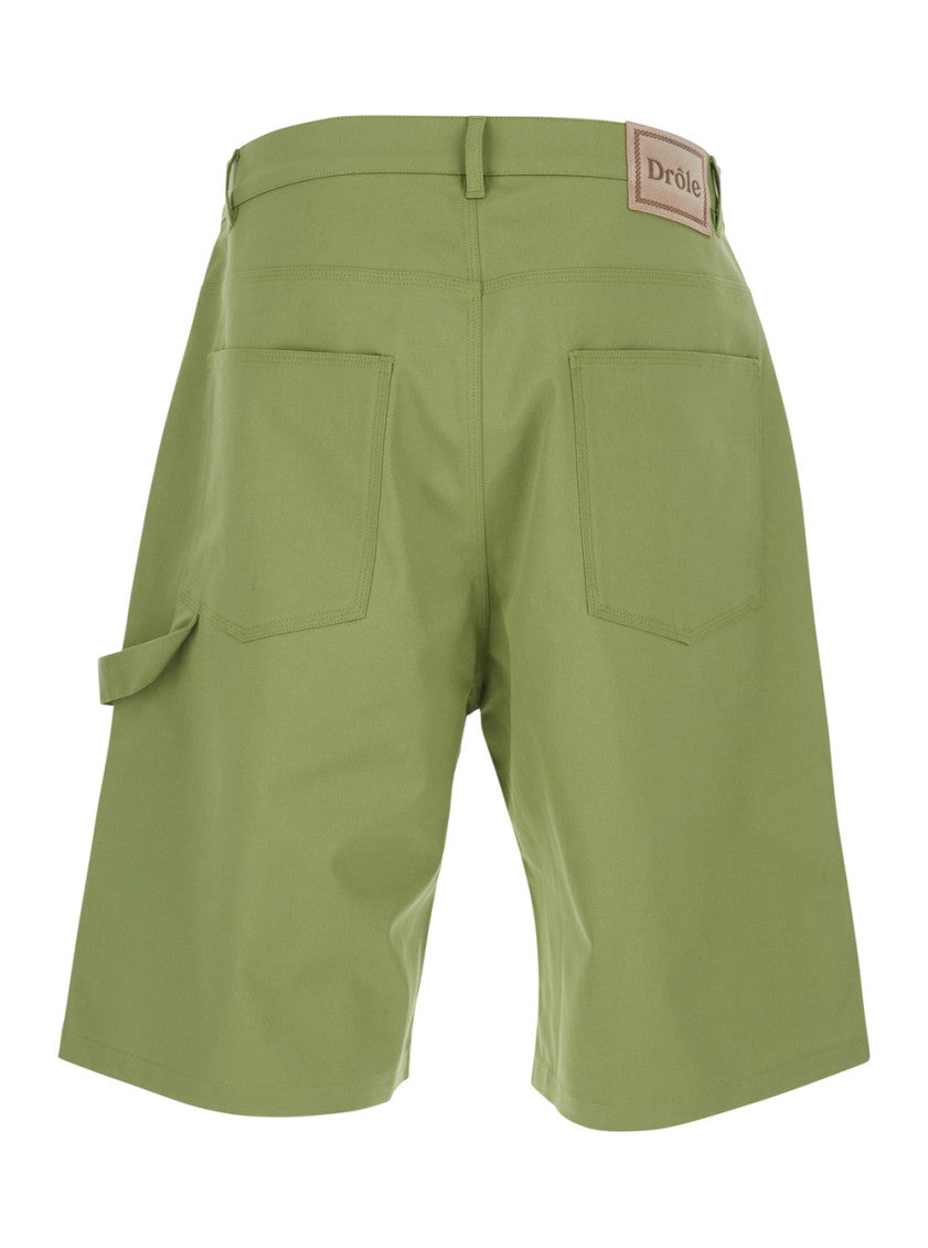 Green Regular Solid Shorts 2