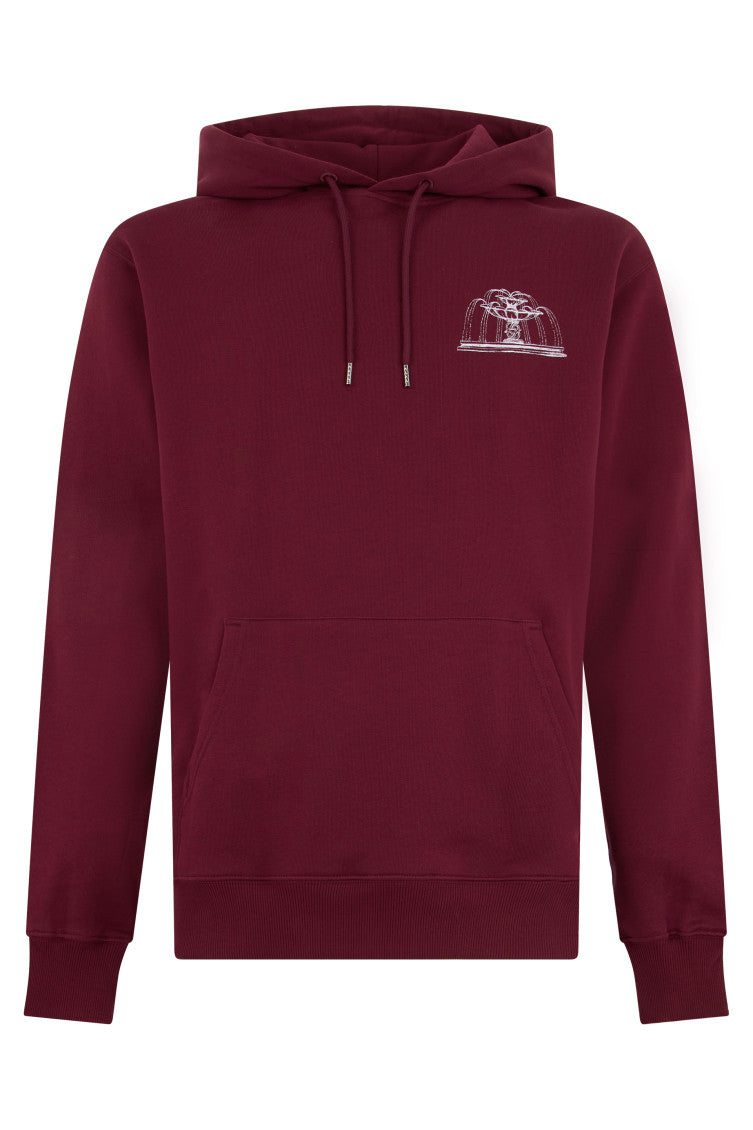 Maroon Printed Regular Hoodie 1