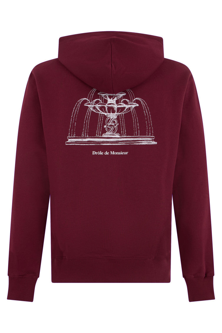 Maroon Printed Regular Hoodie 2