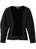 Black Solid V Neck Top 1