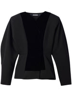 Black Solid V Neck Top 1