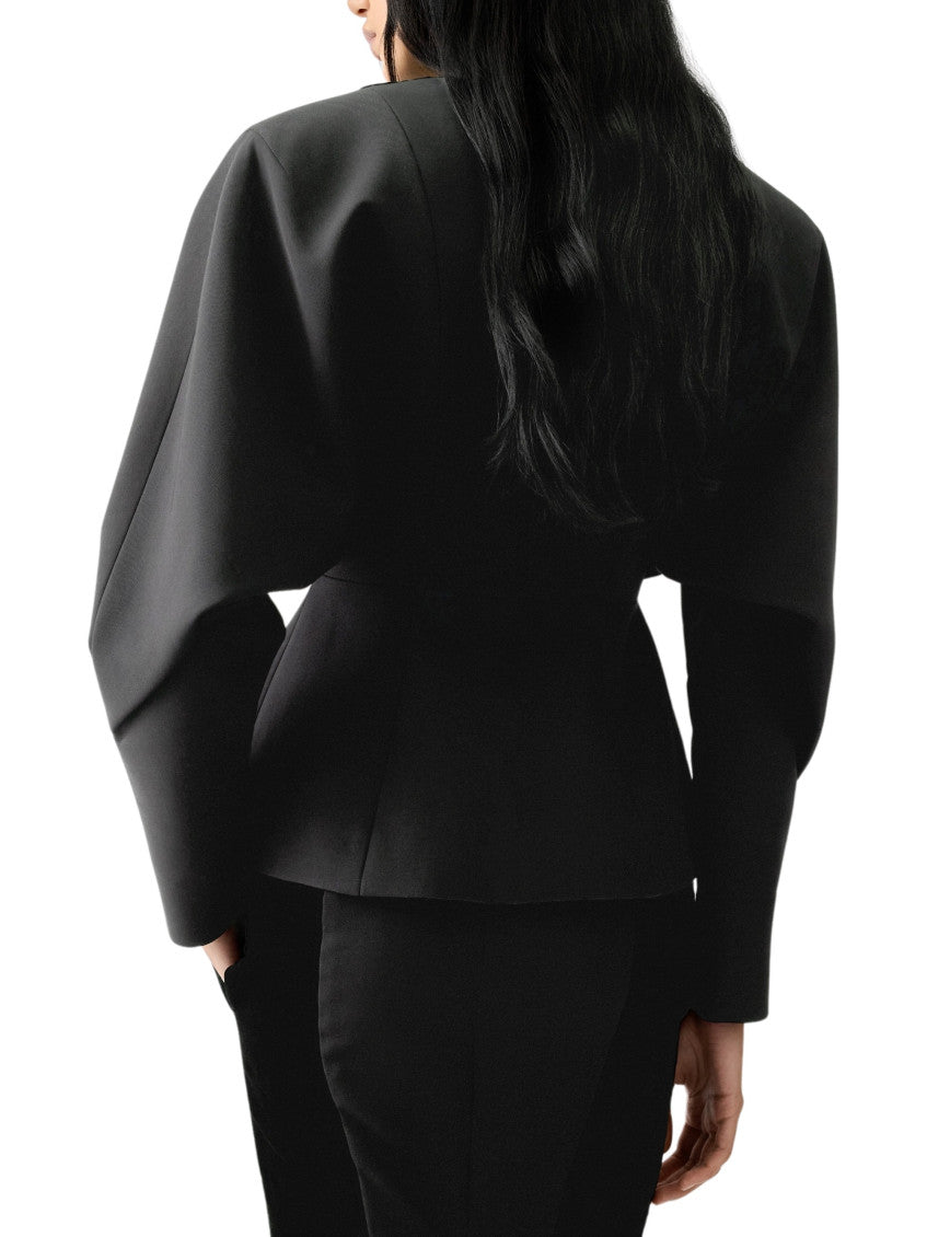 Black Solid V Neck Top 2
