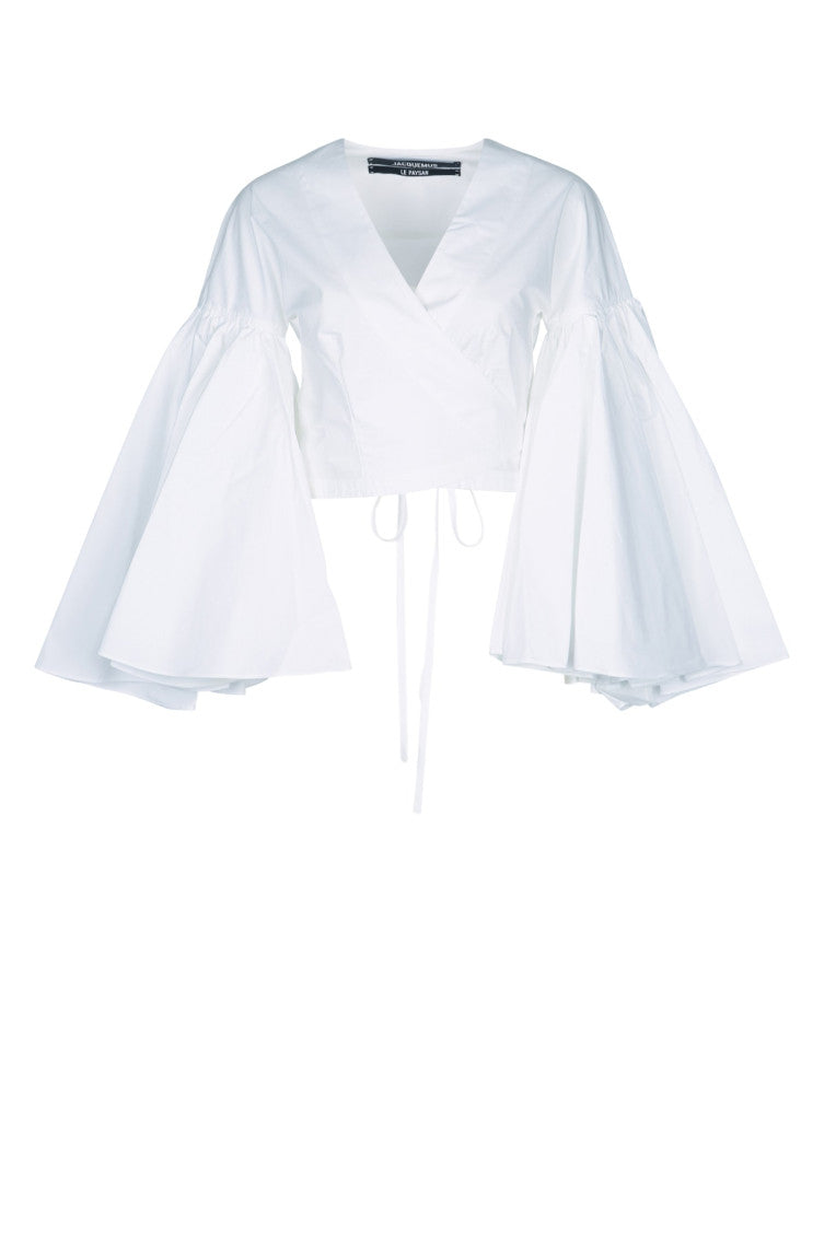 White Solid V Neck Top 1