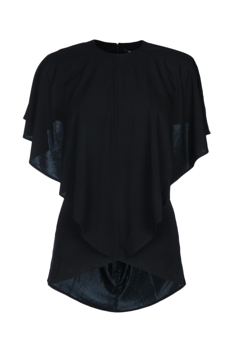 Black Solid Crew Neck Top 1