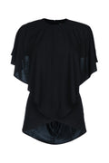 Black Solid Crew Neck Top 1