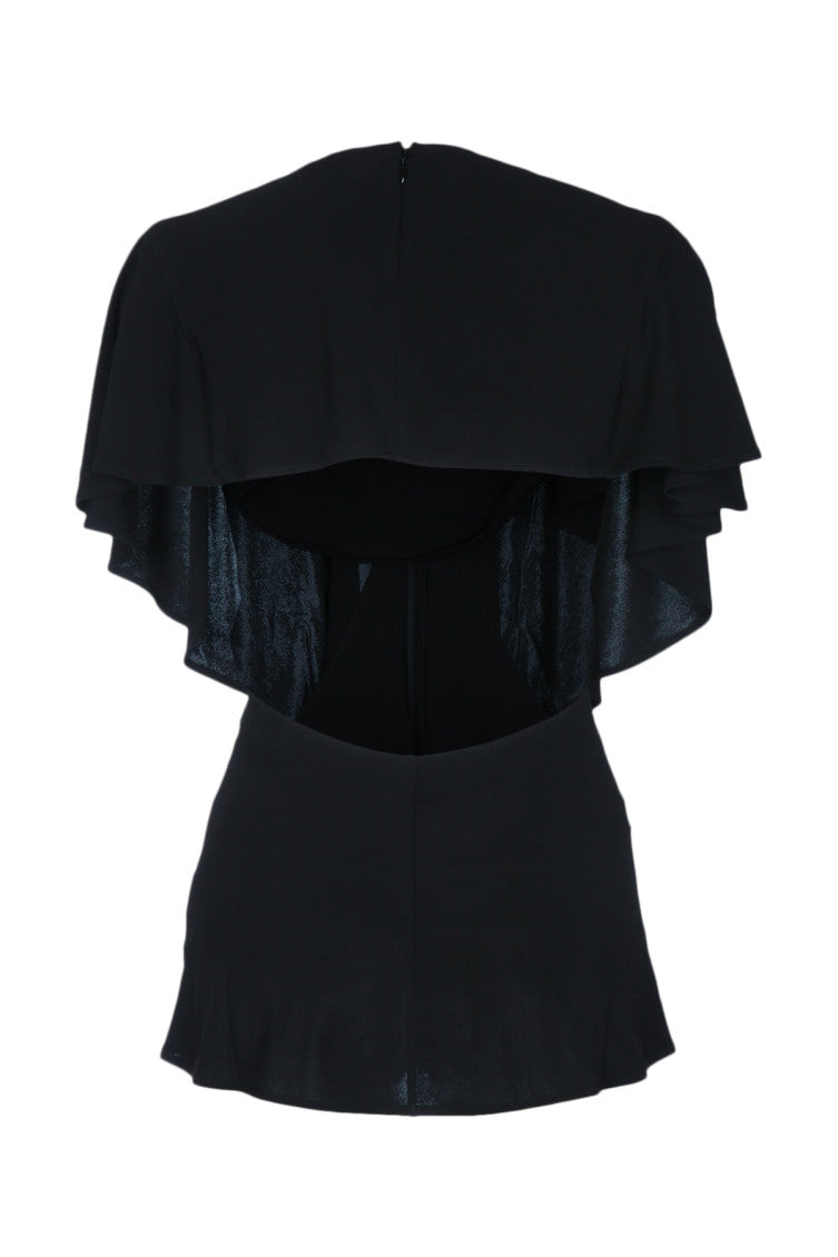 Black Solid Crew Neck Top 2