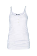 White Solid Scoop Neck Top 1