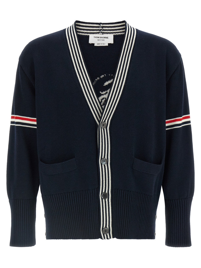 Navy Blue V Neck Cardigan 1