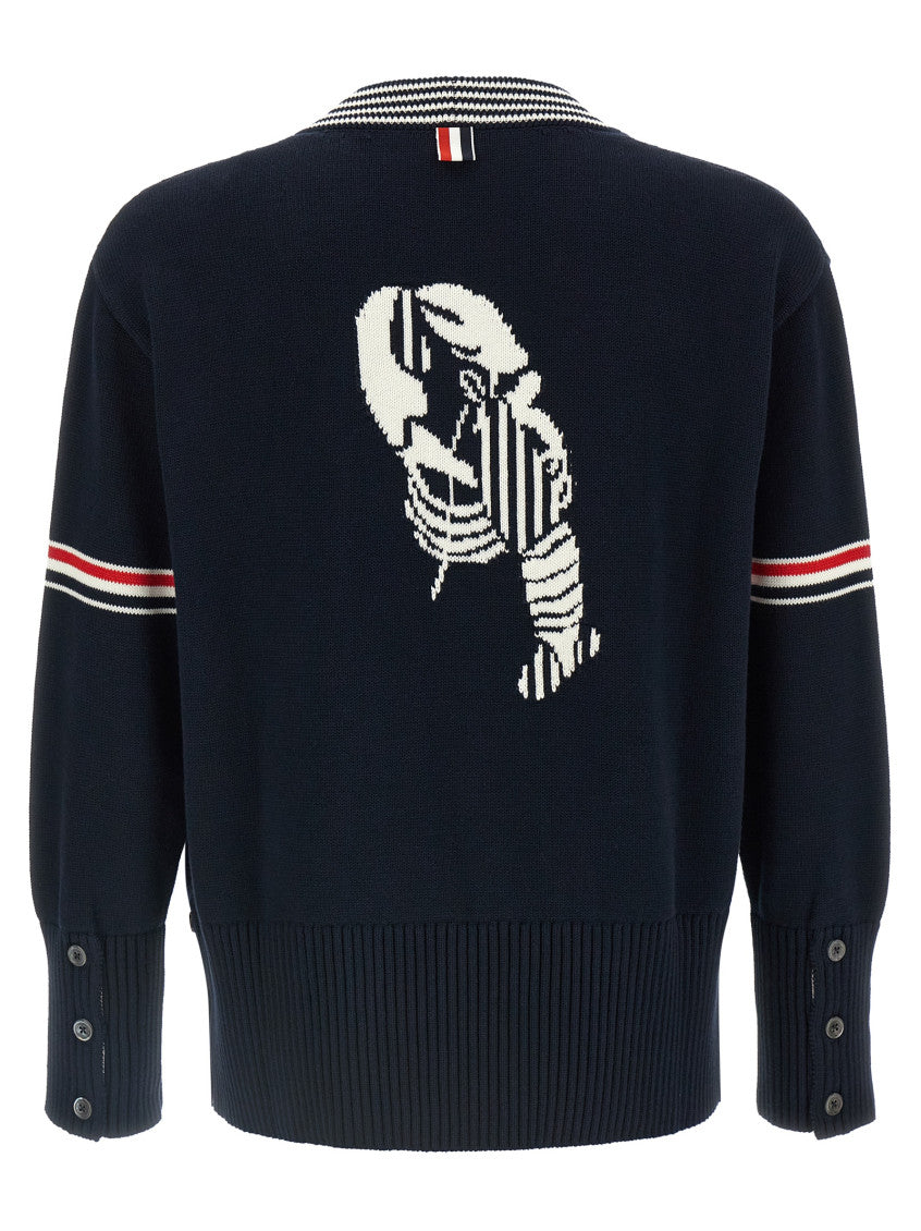 Navy Blue V Neck Cardigan 2