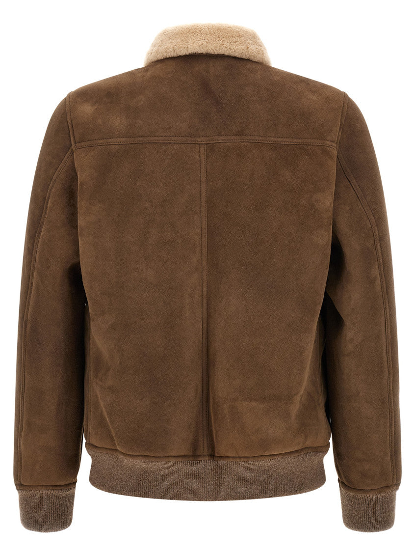 Brown Solid Bomber Jacket 2