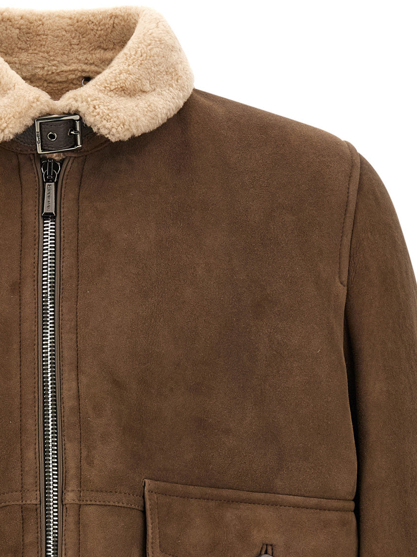Brown Solid Bomber Jacket 3