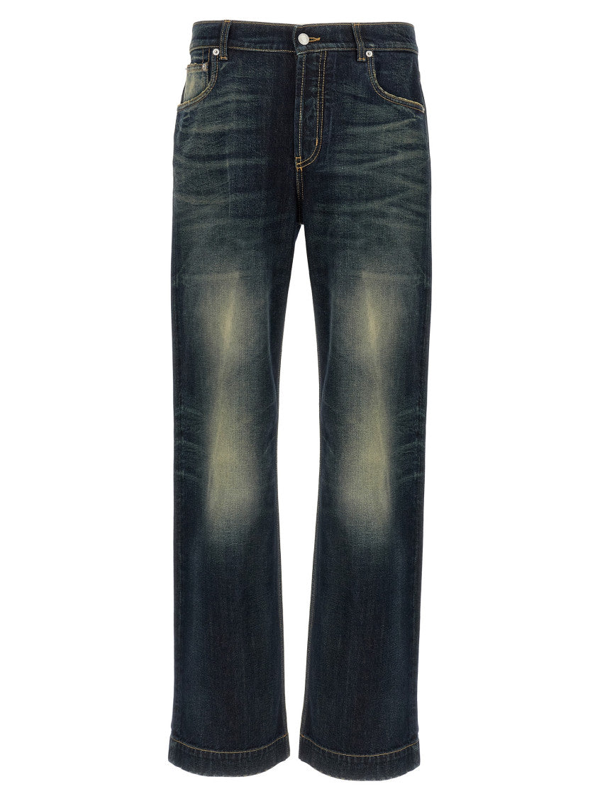 Blue Relaxed Mid Rise Jeans 1