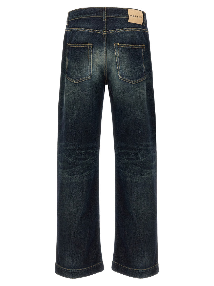 Blue Relaxed Mid Rise Jeans 2