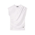 White Solid Crew Neck T-Shirt 1