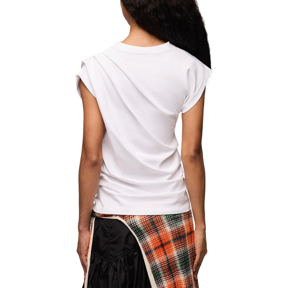 White Solid Crew Neck T-Shirt 3