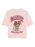 Pink Graphic Crew Neck T-Shirt 1