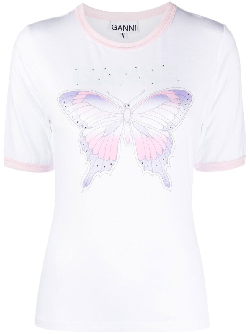 White Graphic Crew Neck T-Shirt 1