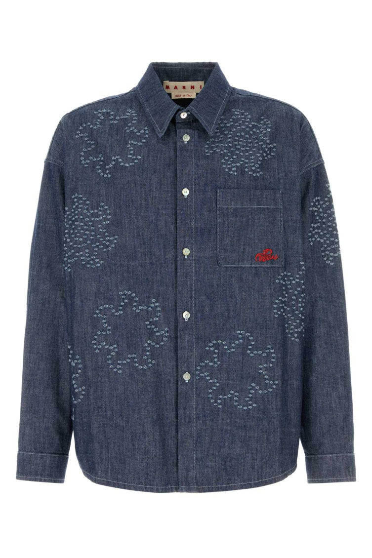 Blue Relaxed Embroidered Shirt 1