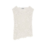 Off White Crochet Round Neck T-Shirt 1