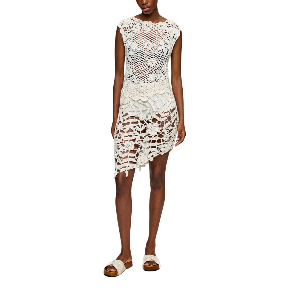 Off White Crochet Round Neck T-Shirt 3