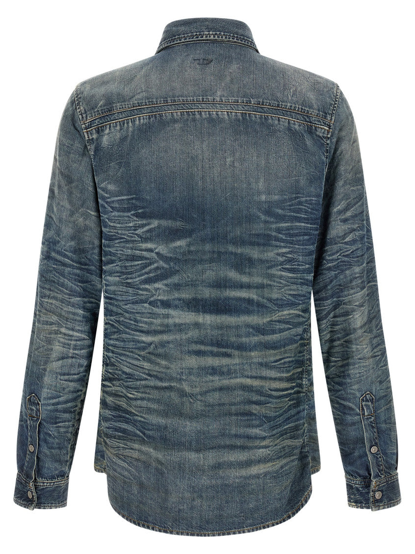 Blue Regular Denim Shirt 2