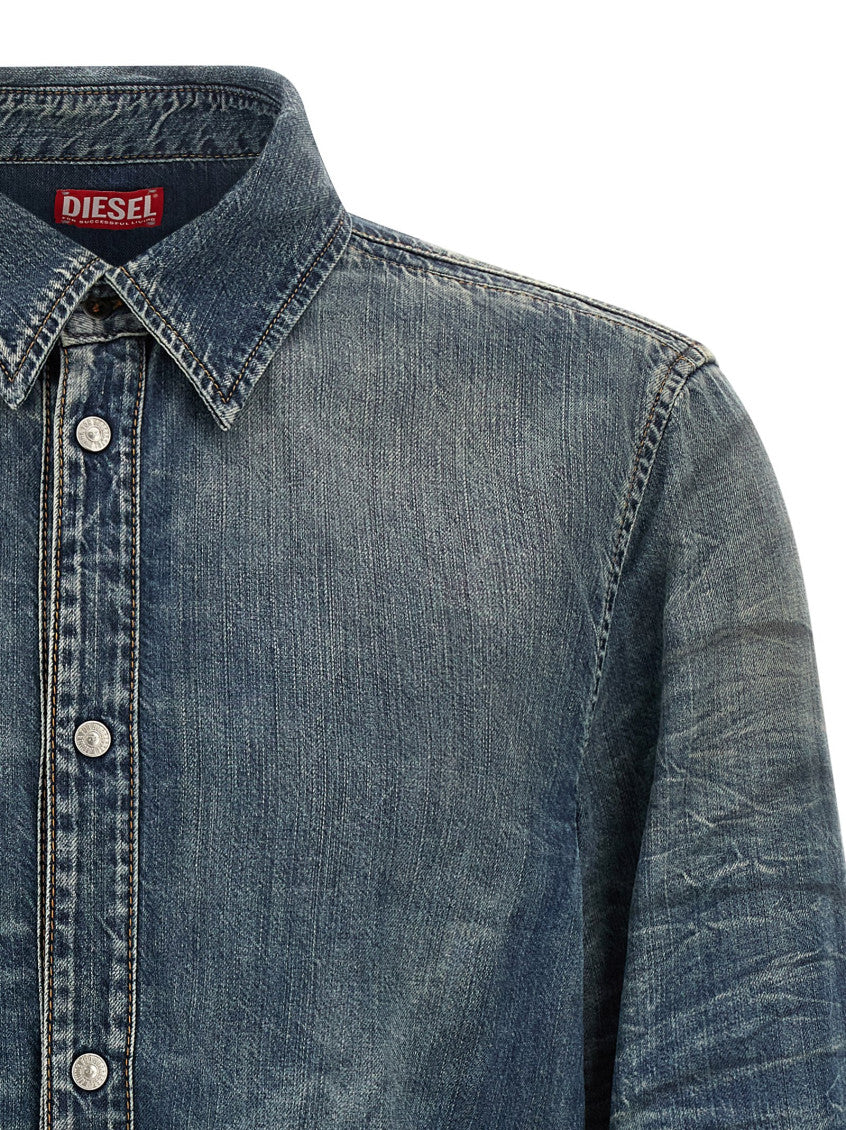 Blue Regular Denim Shirt 3