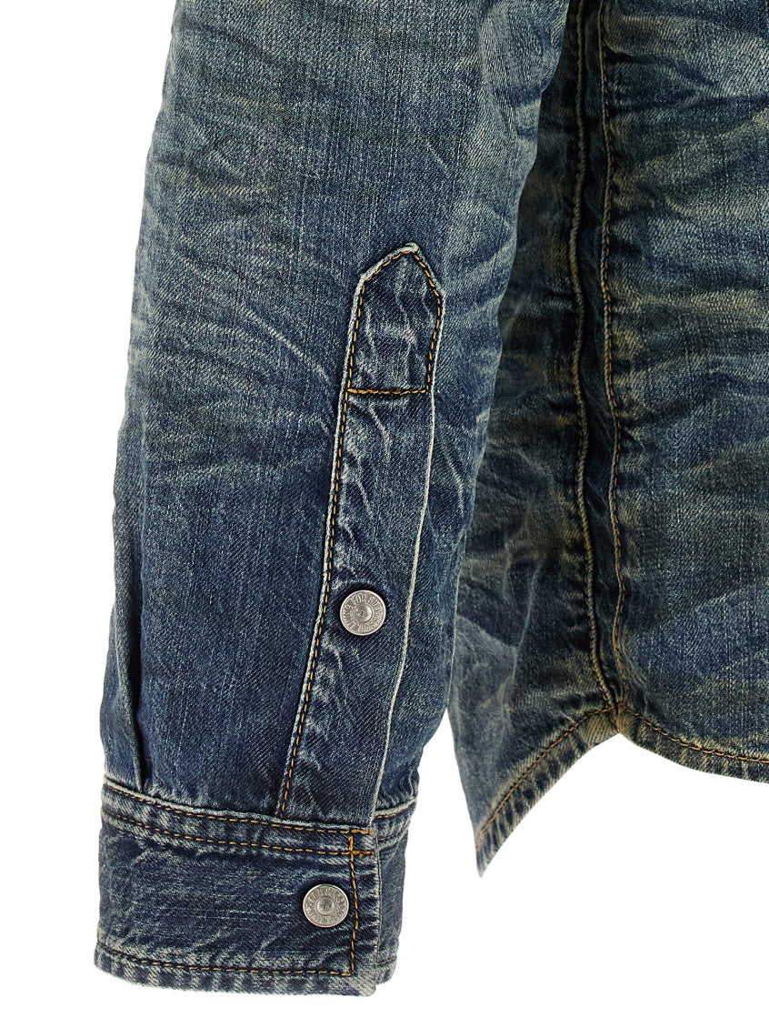 Blue Regular Denim Shirt 4