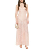 Light Pink Sweet Heart Neck Maxi Dress 1