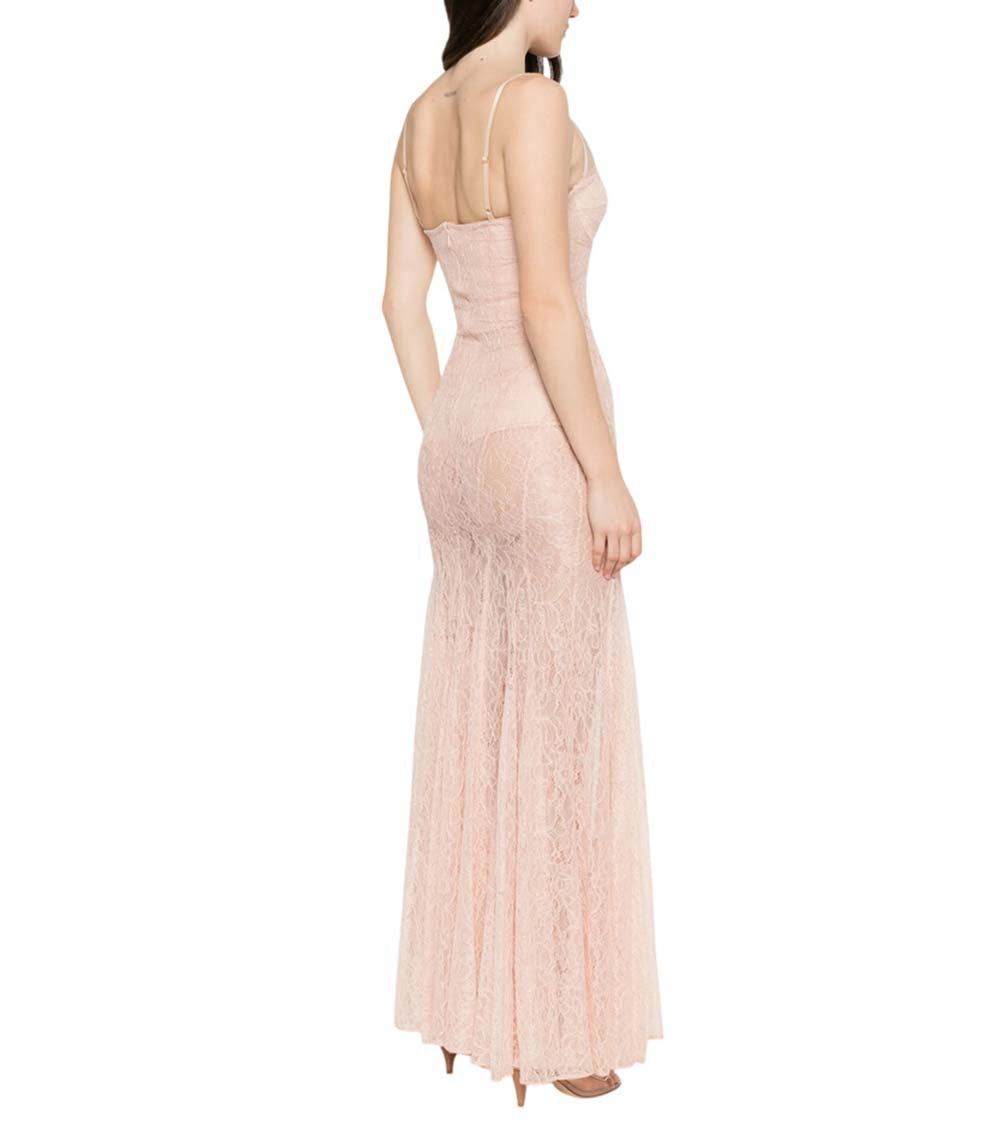 Light Pink Sweet Heart Neck Maxi Dress 2