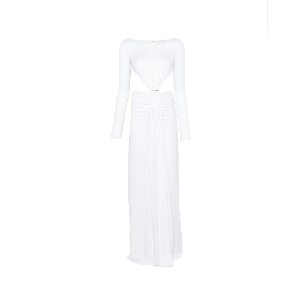 White Boat Neck Maxi Dress 5