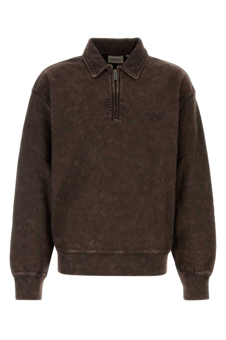 Dark Brown Polo Sweatshirt 1