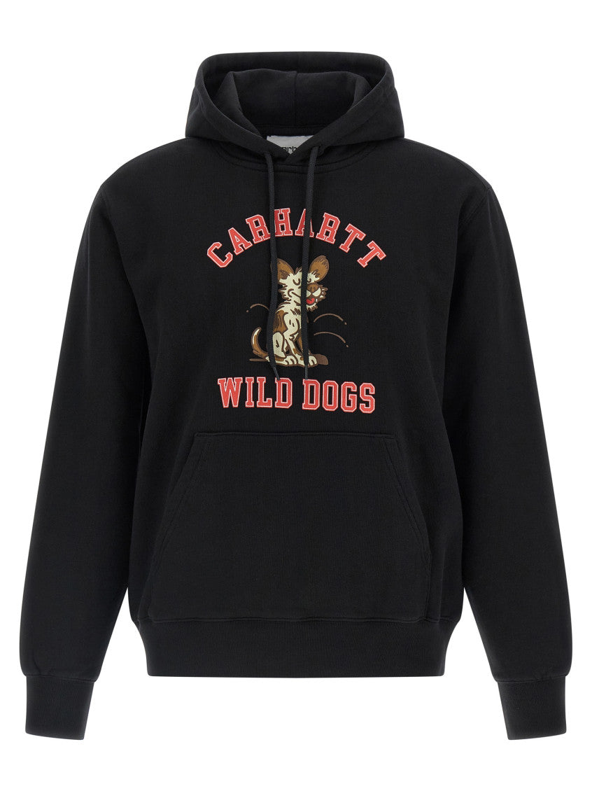 Black Graphic Loose Hoodie 1