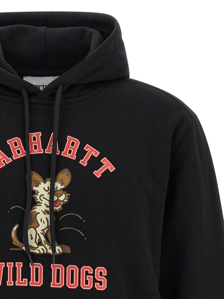 Black Graphic Loose Hoodie 3
