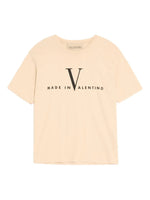 Beige Round Neck Logo T-Shirt 1