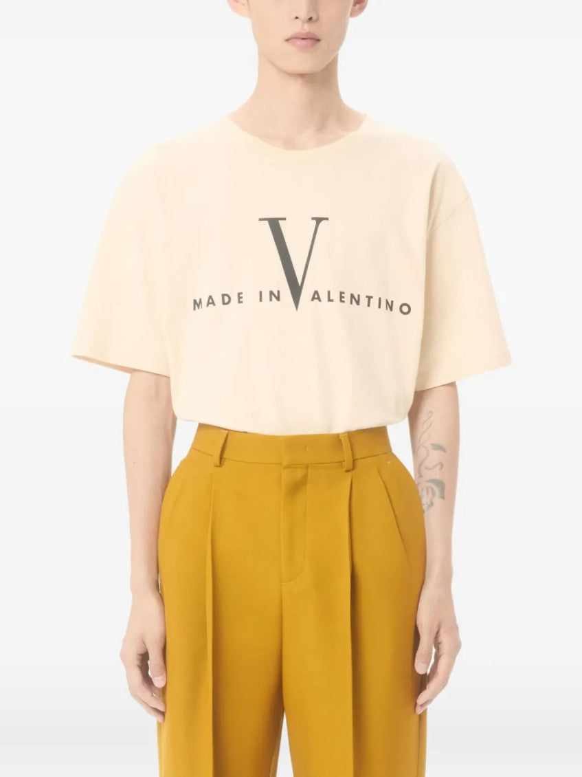 Beige Round Neck Logo T-Shirt 3