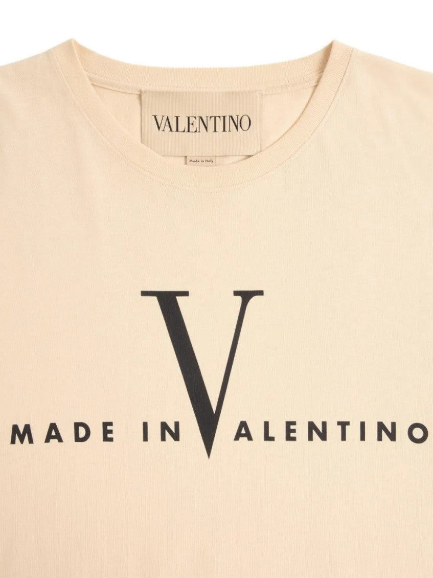 Beige Round Neck Logo T-Shirt 5