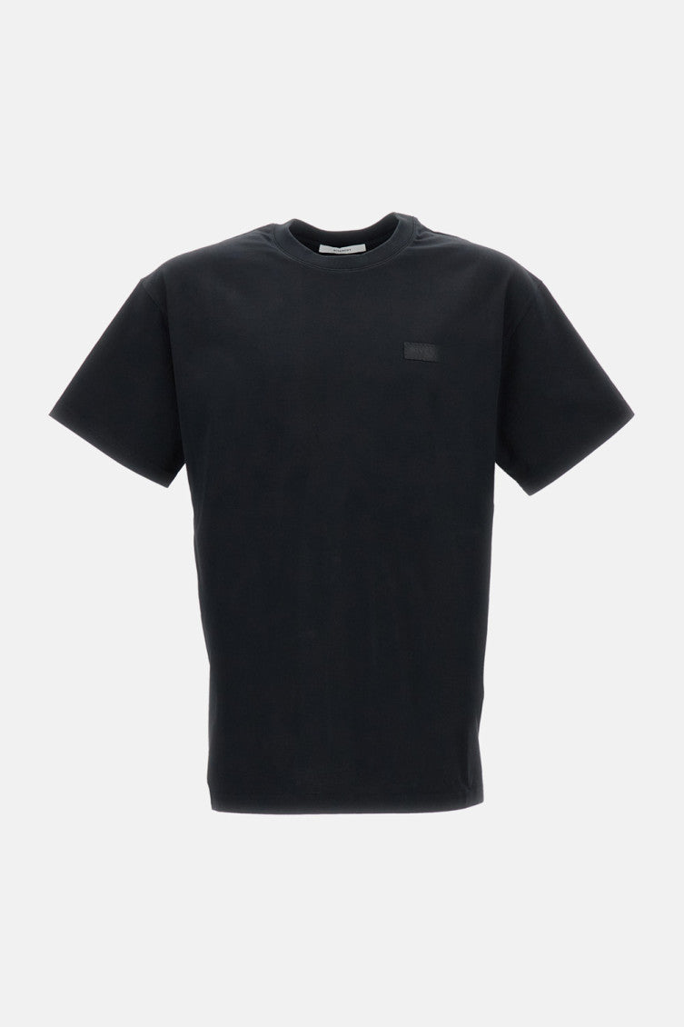 Black Round Neck Logo Patch T-Shirt 1