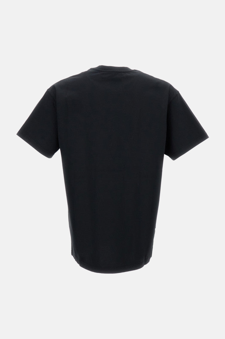 Black Round Neck Logo Patch T-Shirt 2