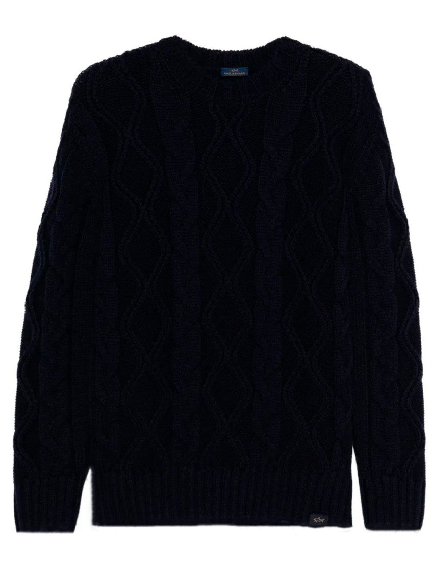Navy Blue Crewneck Knit Sweater 1