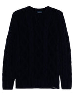 Navy Blue Crewneck Knit Sweater 1