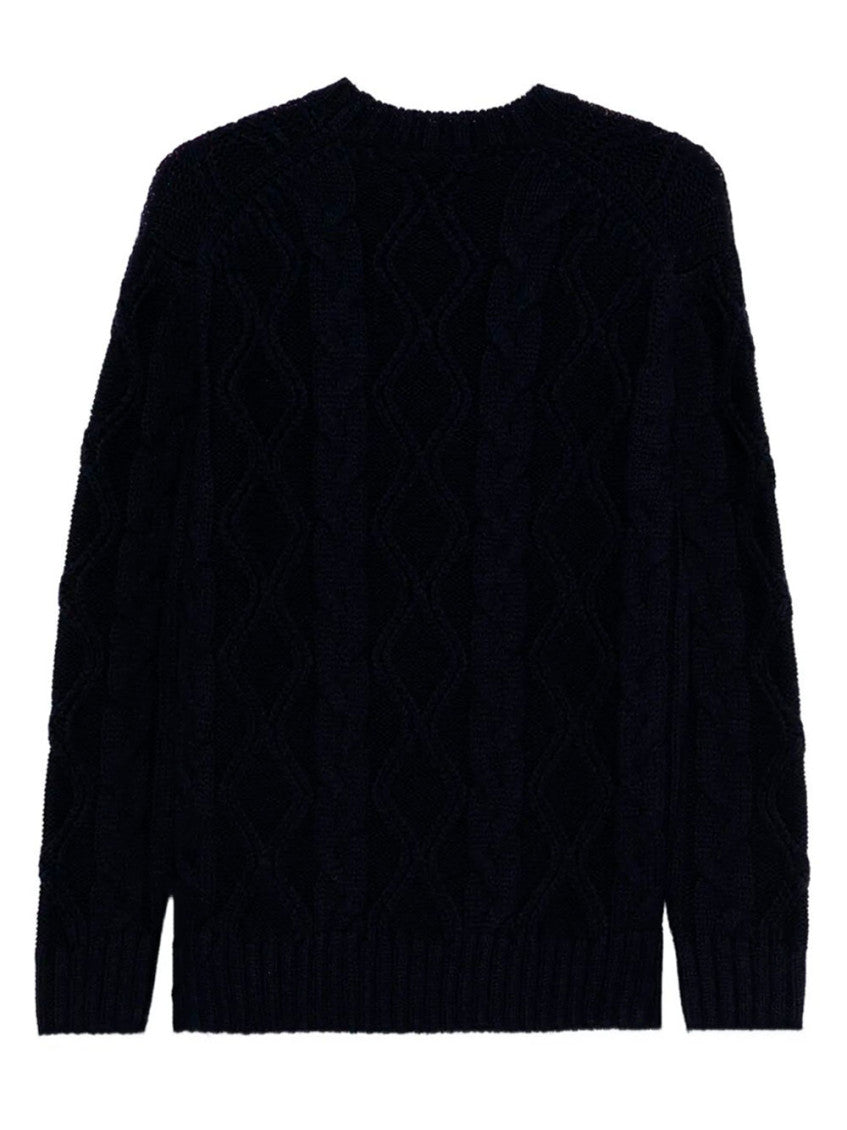 Navy Blue Crewneck Knit Sweater 2
