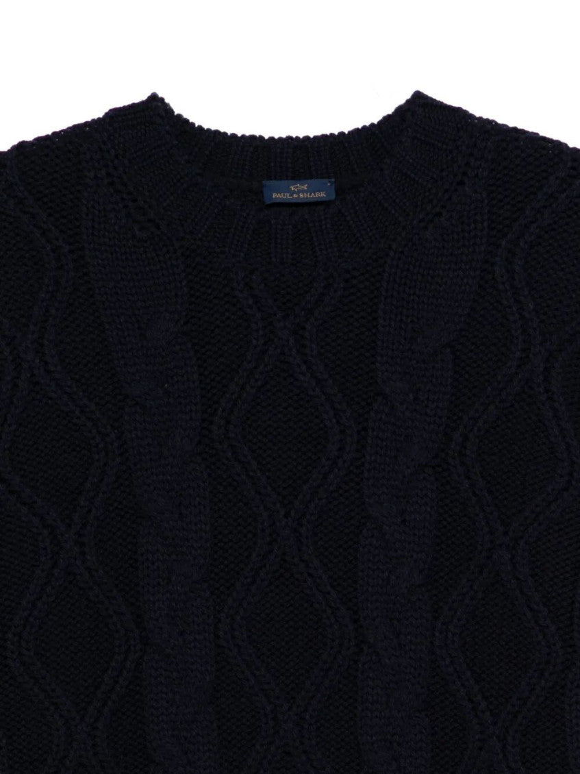 Navy Blue Crewneck Knit Sweater 3