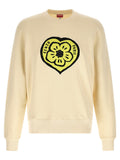 Beige Crewneck Logo Print Sweatshirt 1
