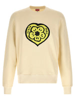 Beige Crewneck Logo Print Sweatshirt 1