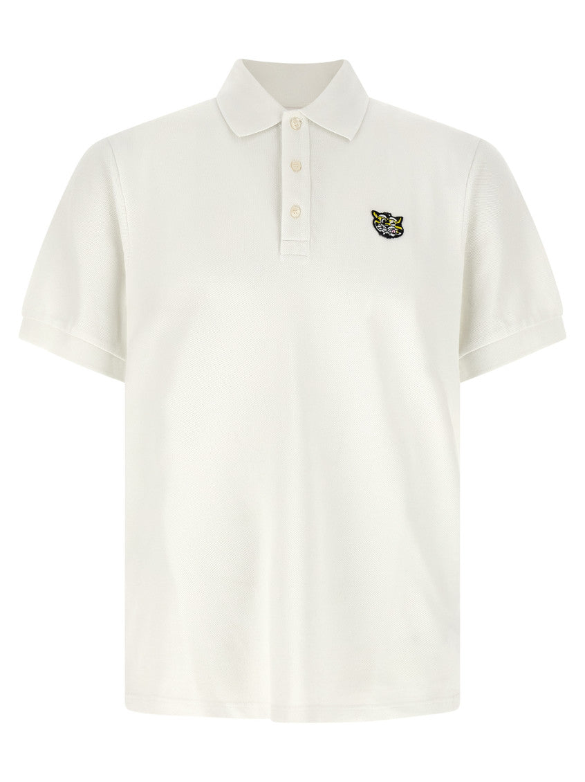 White Embroidery Patch Polo Shirt 1
